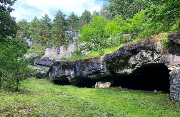 istock Scenery of an ancient cave settlement in the forest 1444355109