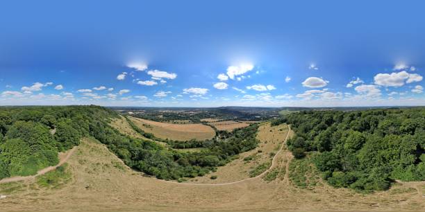 istock Natural view of a vast plain and forest landscape on a sunny day 1444355273