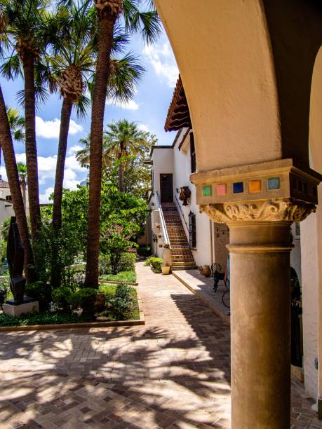 istock Vertical shot of a column with the beautiful architecture behind 1444355526