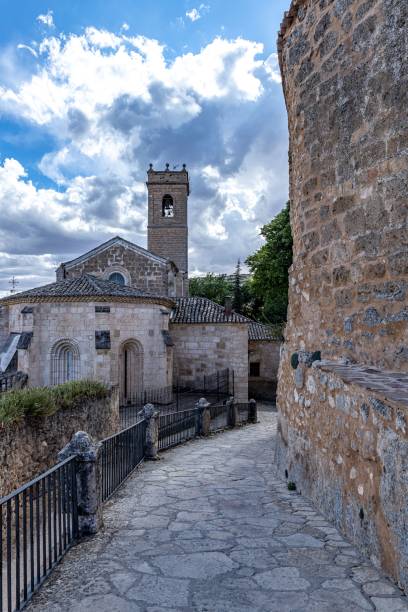 istock Old ruin brick castle with a cloudy blue sky 1444356906