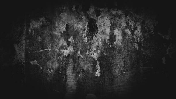 istock Weathered old black wall background with copy space for wallpapers 1444357480