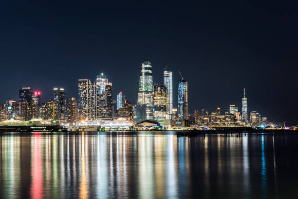istock Manhattan panoramic skyline sunset view. New York City, USA. 1444359204