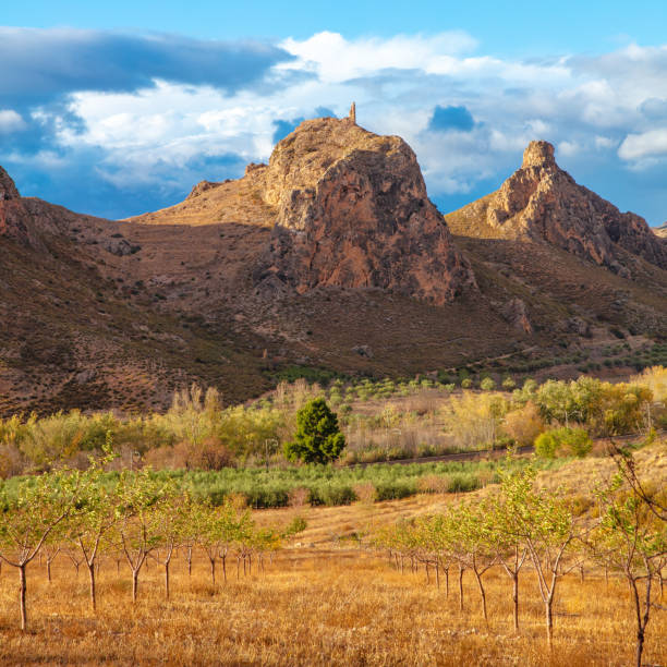 istock Aragon landscape,  mountain and castle with clouds- Zaragoza province 1444359893