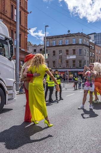 Dublin, Ireland – June 25, 2022: A pride festival in Dublin - preparation for the pride festival