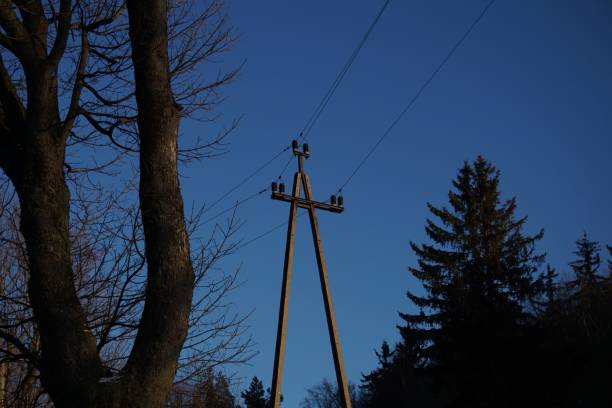 istock Electrical utility pole captured in the evening 1444364926