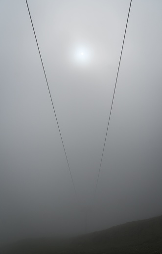 A line war with a foggy surroundings
