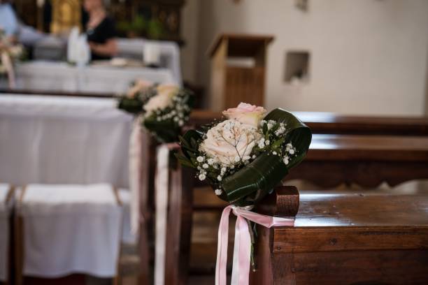 istock Flower bouquet decorated for a wedding. 1444377537