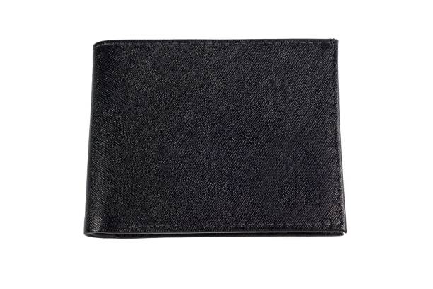 istock Black leather wallet isolated on a white background 1444379851