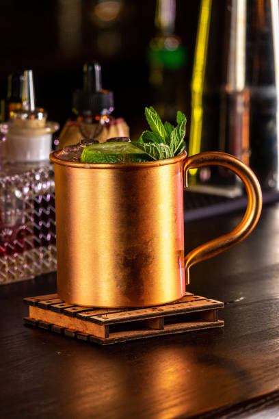 istock Moskow mule cocktail on the bar counter 1444387045