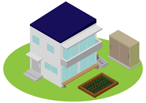 istock House with isometric storeroom in the garden 1444389538