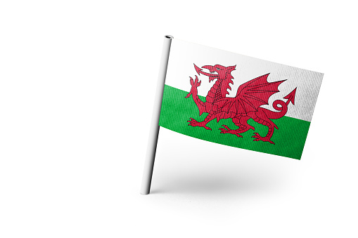 Wales flag - realistic waving fabric flag