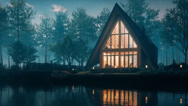 Triangular Modern Lake House
