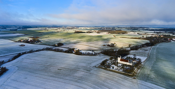 Landscape with new fallen snow near \