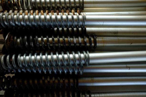 istock Close up Metal Spring in the Poles. 1444404859