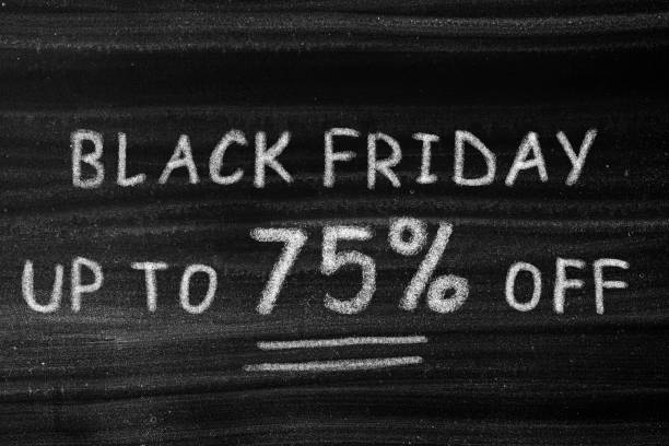Black Friday Sale Has Discounts Up to 75% Off stock photo