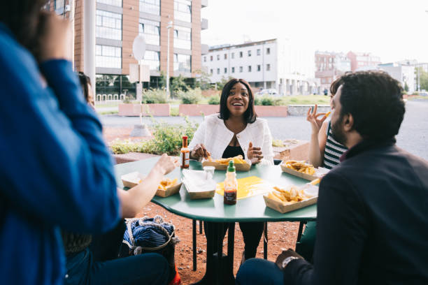istock Business colleagues gathering for nice outdoors lunch 1444407426