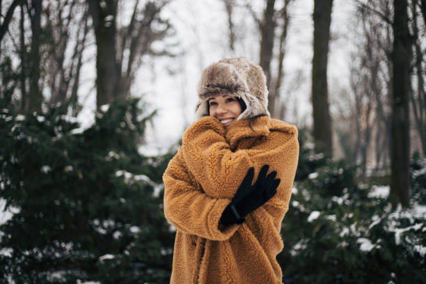 Girl enjoys the winter magic.