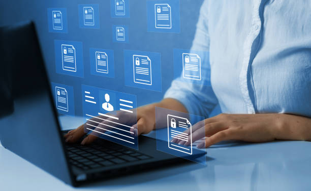 istock Employees must complete the online survey form, answer the test questions.Marked checklist on a clipboard. Human resources and management concept 1444413890