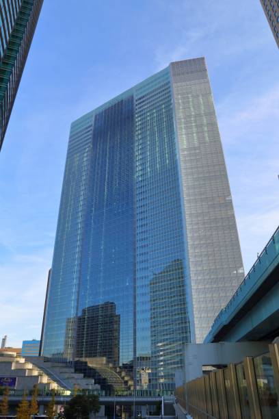 Dentsu Building in Shiodome district of Tokyo, Japan. It is the head office of Dentsu Inc advertising and communications company.