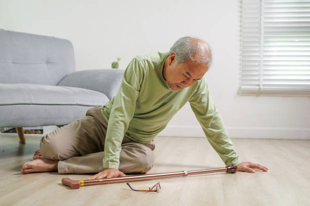 istock Senior slip and fall, Elderly people accident slip and fall. unconscious people on ground, Accident in home, Accident of senior slip and fall to floor. 1444417365