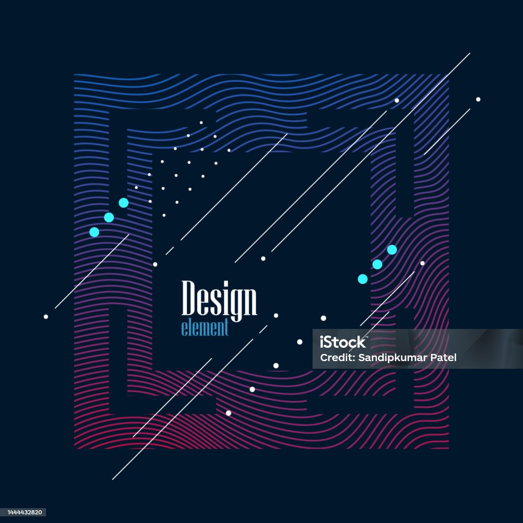 Post Card Wave Vector Postcard For Text Vector Geometric Illustration With Wave Lines Stock ...