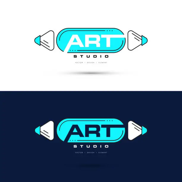 Vector illustration of Conceptual logo and label art Studio