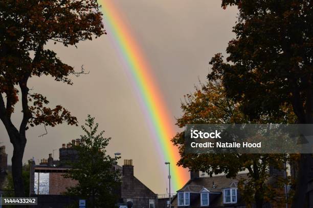 Rainbow On Rooftops Stock Photo - Download Image Now - Aberdeen - Scotland, Architecture, Beauty