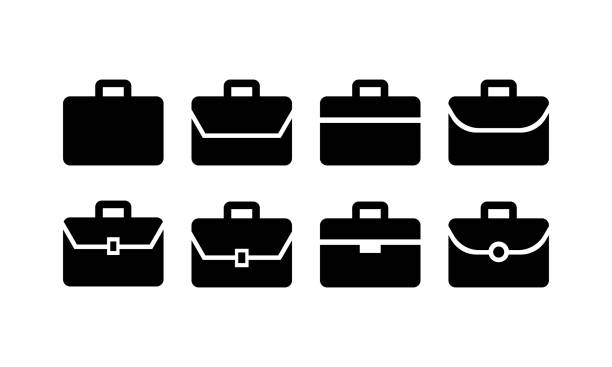 ilustrações de stock, clip art, desenhos animados e ícones de briefcase icon vector - suitcase