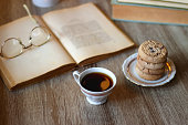 istock Cookies, Tea, Books and Candles 1444440637