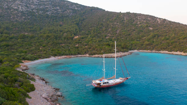 istock Aerial view of Sailing Gulet. 1444442679