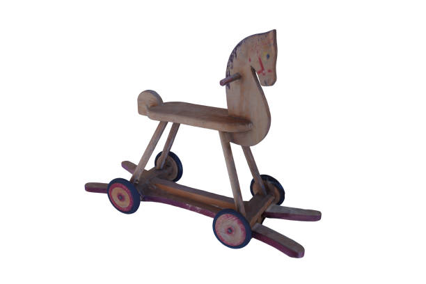 istock 3d rendering realistic wooden rocking horse 1444446847