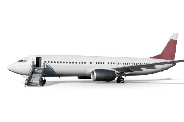 istock Passenger jetliner with a staircase isolated on white background 1444448976