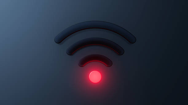 3d rendering , wifi icon low signal 3d rendering , wifi icon low signal, red glow light, on black colour background free no sign up stock pictures, royalty-free photos & images