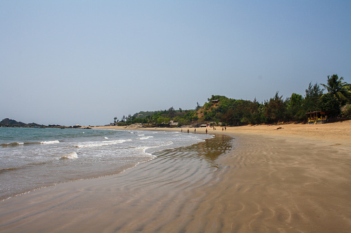 Gokarna, India - March 16, 2011: View of beautiful Om Beach