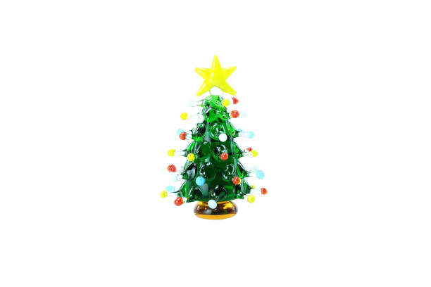 istock Miniature Glass Christmas Tree Isolated on White Background. 1444453474