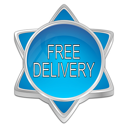 free delivery button blue - 3D illustration