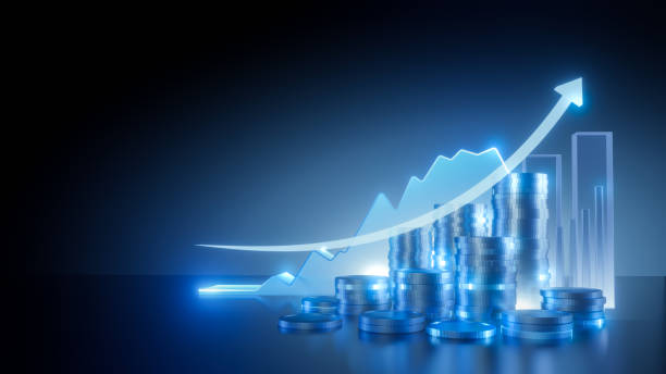 istock successful Financial concept futuristic background 1444454720