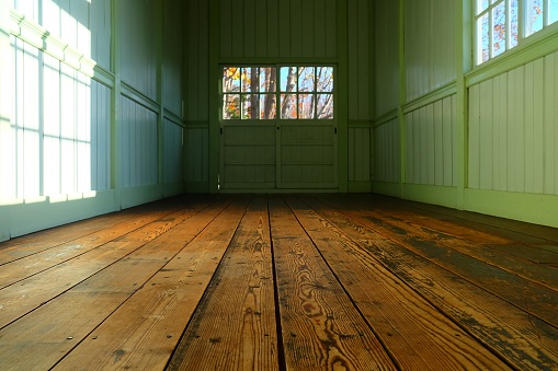 Entrance Old School Corridor Interior Background, Suitable for Back to School Concept.