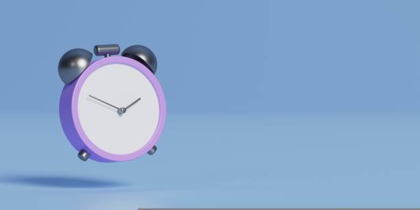 istock Alarm clock on a pastel blue background. Time concept. 1444461609