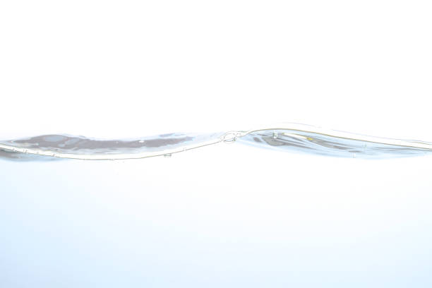 istock The surface of the water. White background. Close-up view. 1444462593