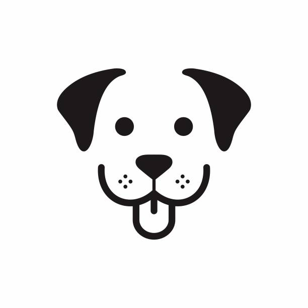 контур логотипа собаки - голова животного stock illustrations