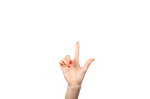 Pointing hand, isolated on white clipping path
