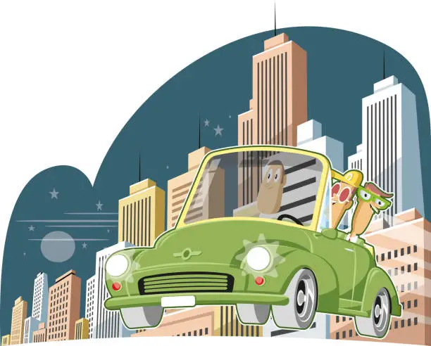 Vector illustration of CITY CAR