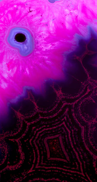 istock Concentric patterns and textures of Natural Agate slice for background. 1444467476