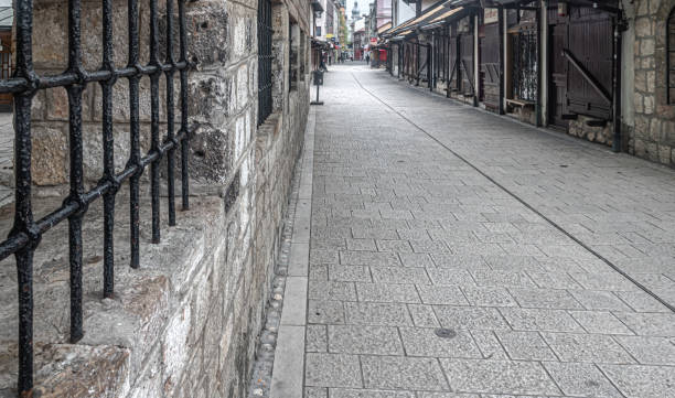 istock Empty  Bascarsija in Sarajevo during Covid crisis 1444467956