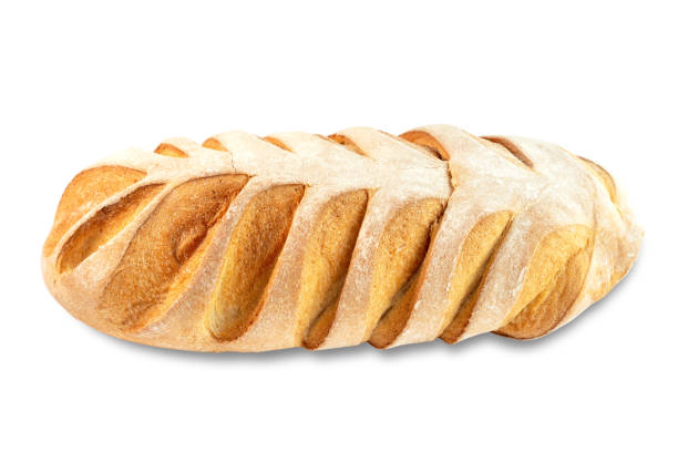 istock A loaf of crusty bread on white background. 1444468381