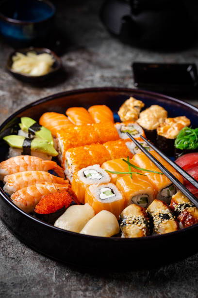 istock Set of sushi and maki 1444469010