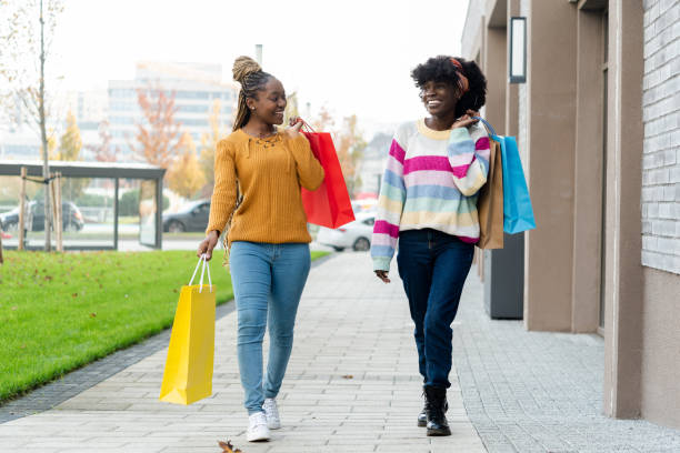 istock Happy woman in shopping 1444469384