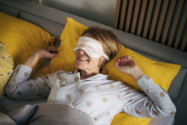 istock Senior woman in bed. 1444469400