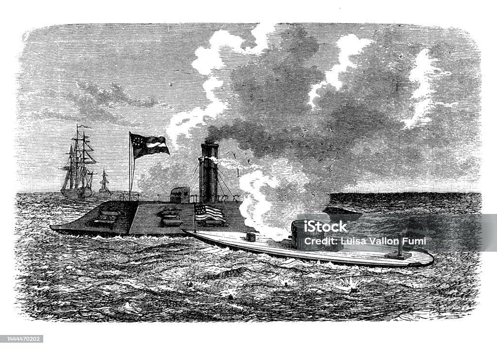 Fregat Uap Uss Merrimack Diluncurkan Pada Tahun 1855 Ditangkap Dalam